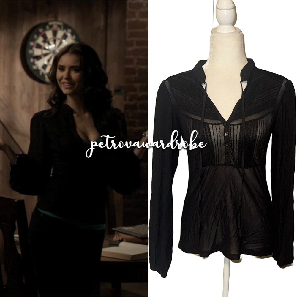 Sheer Flowy Blouse ASO Katherine Pierce